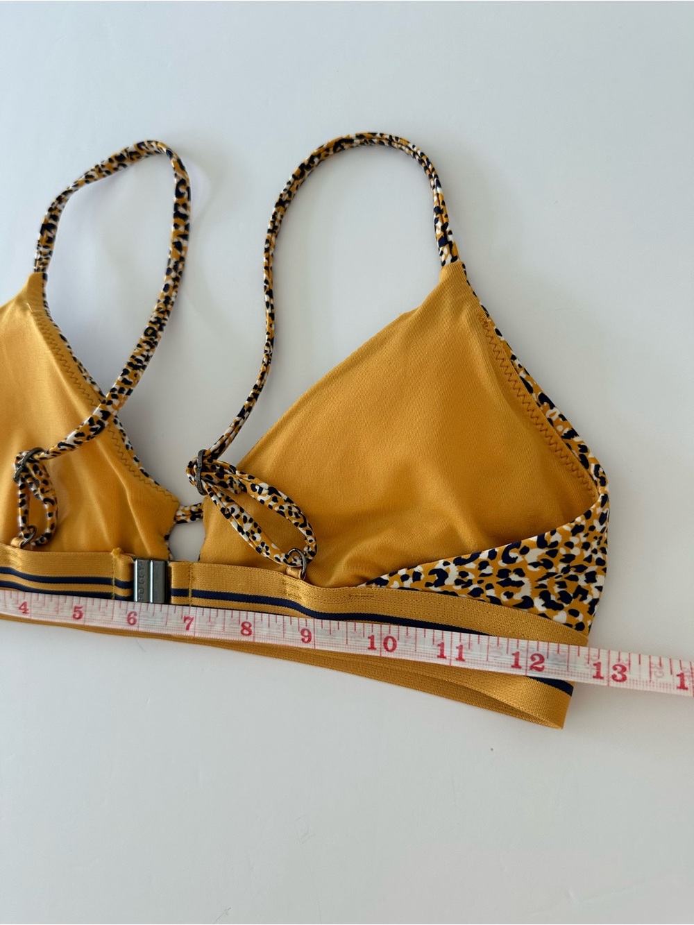 Seafolly Women’s Yellow Black Leopard Bikini Swim TOP Size 10 Aus (US Small) - Picture 6 of 8
